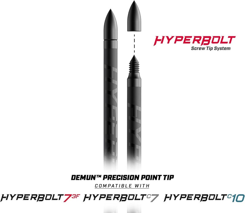 Barnett Demun Hyperbolt 3F - 12 Pack Mini Crossbow Bolts, 7 Inch with Threaded Target Points, 3 Fletched Bolts for Accu Strike and Accu Strike Pro - Precision and Performance in Every Shot - Image 3